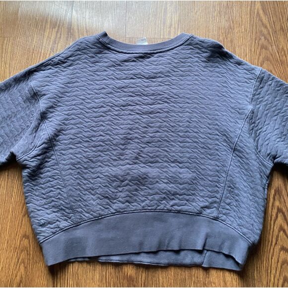 Cropped Oversized Navy Blue Sweatshirt Size L - Picture 2 of 6